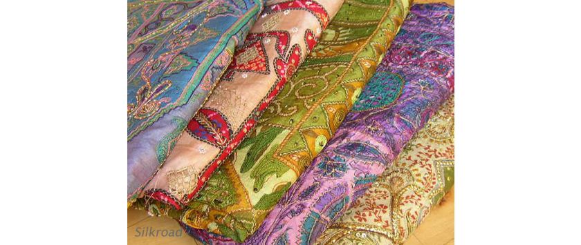 Saris • Seide m. Bestickung