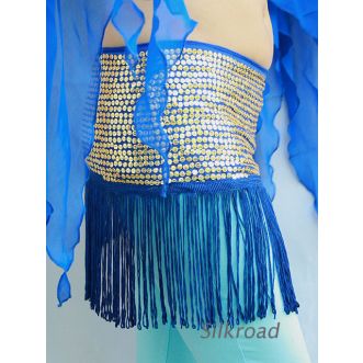 Hüfttuch mit Fransen 01 Royalblau