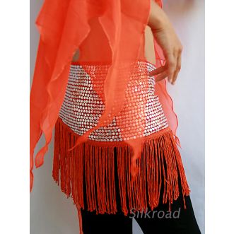 Hüfttuch mit Fransen 01 Orange