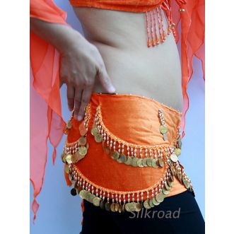 Hüfttuch mit Münzen 08 in Orange
