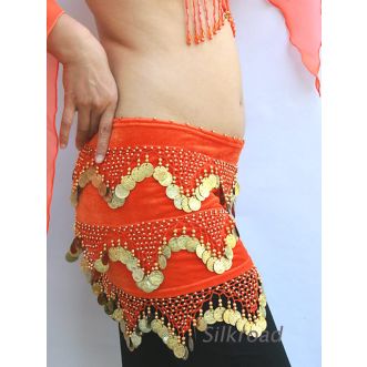 Hüfttuch mit Münzen Standard L Orange