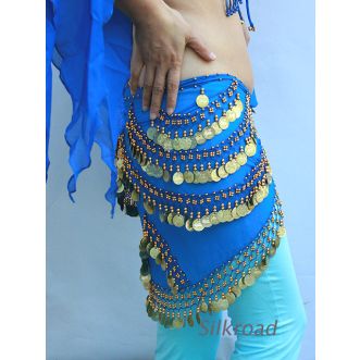 Hüfttuch mit Münzen 14 Royalblau