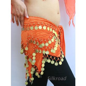 Hüfttuch mit Münzen 25 Orange