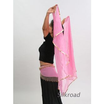 Schleier Chiffon mit Bestickung Rosa