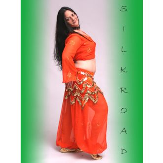 Hose SHOLIN • ORANGE • Bestickung • Gold