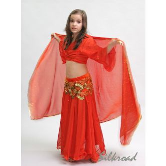 Kinder Schleier M • Orange mit Sternchen