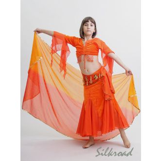 Kinder Schleier L • Hellorange - Orange mit Sternchen
