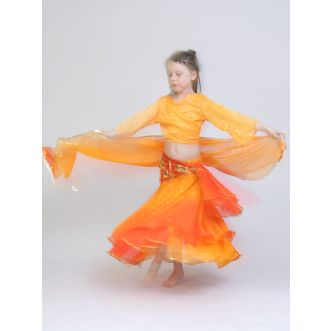 Kinder Schleier M • Hellorange - Orange mit Sternchen