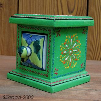 handbemalte Keramik • Holzbox XAX