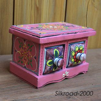 handbemalte Keramik • Holzbox UNA