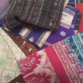 80 Sari • Tücher aus Seide mit Brokat
