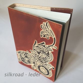 Lederbuchhülle • Ranke, schwarz