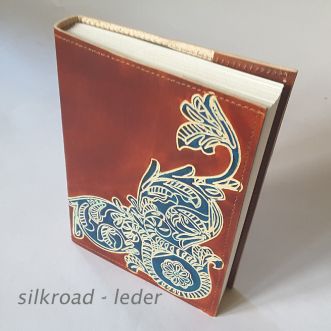 Lederbuchhülle • Ranke, blau
